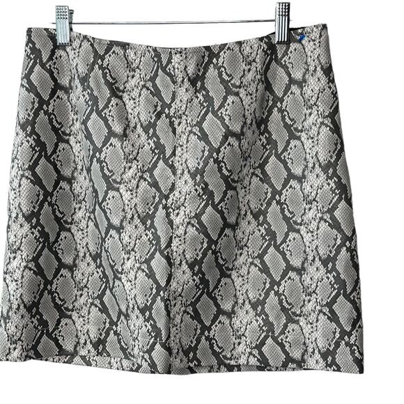 Monki Faux Leather Gray Snake Print Mini Skirt Women's Size 42 US 6 - Picture 1 of 8